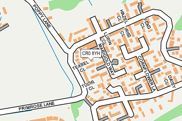 CR0 8YH map - OS OpenMap – Local (Ordnance Survey) CR0 8YH map - OS OpenMap – Local (Ordnance Survey)