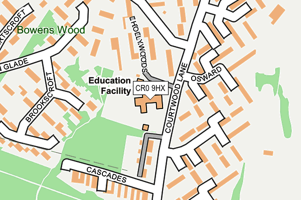 CR0 9HX map - OS OpenMap – Local (Ordnance Survey) CR0 9HX map - OS OpenMap – Local (Ordnance Survey)