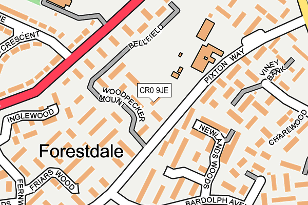 CR0 9JE map - OS OpenMap – Local (Ordnance Survey) CR0 9JE map - OS OpenMap – Local (Ordnance Survey)