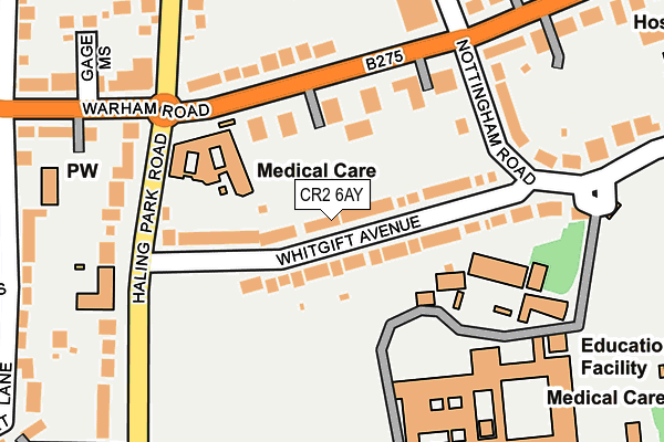 CR2 6AY map - OS OpenMap – Local (Ordnance Survey) CR2 6AY map - OS OpenMap – Local (Ordnance Survey)