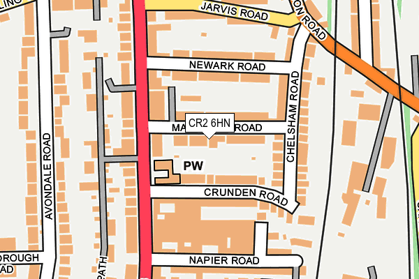 CR2 6HN map - OS OpenMap – Local (Ordnance Survey) CR2 6HN map - OS OpenMap – Local (Ordnance Survey)