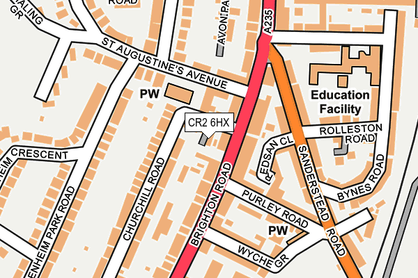 CR2 6HX map - OS OpenMap – Local (Ordnance Survey) CR2 6HX map - OS OpenMap – Local (Ordnance Survey)