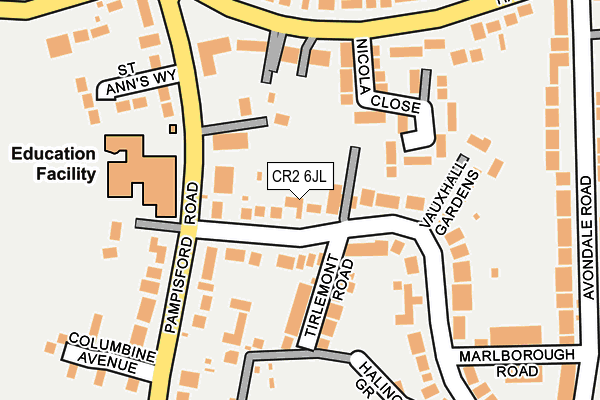 CR2 6JL map - OS OpenMap – Local (Ordnance Survey) CR2 6JL map - OS OpenMap – Local (Ordnance Survey)