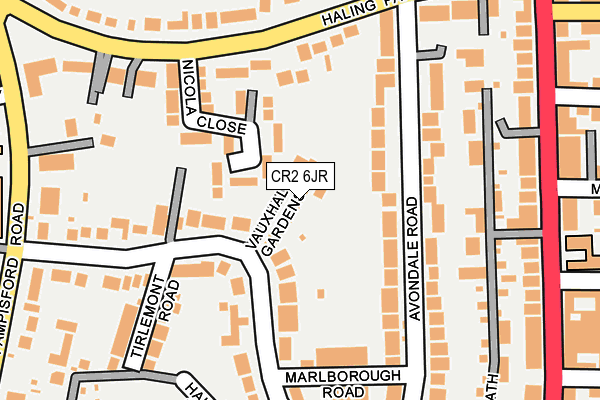 CR2 6JR map - OS OpenMap – Local (Ordnance Survey) CR2 6JR map - OS OpenMap – Local (Ordnance Survey)