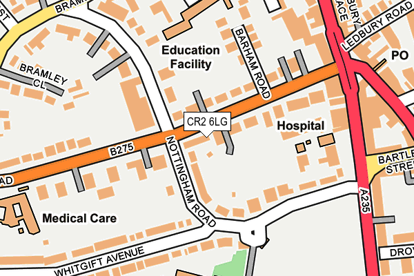 CR2 6LG map - OS OpenMap – Local (Ordnance Survey) CR2 6LG map - OS OpenMap – Local (Ordnance Survey)
