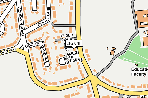CR2 6NH map - OS OpenMap – Local (Ordnance Survey) CR2 6NH map - OS OpenMap – Local (Ordnance Survey)