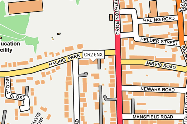 CR2 6NX map - OS OpenMap – Local (Ordnance Survey) CR2 6NX map - OS OpenMap – Local (Ordnance Survey)