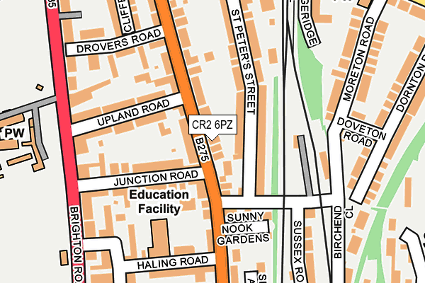CR2 6PZ map - OS OpenMap – Local (Ordnance Survey) CR2 6PZ map - OS OpenMap – Local (Ordnance Survey)