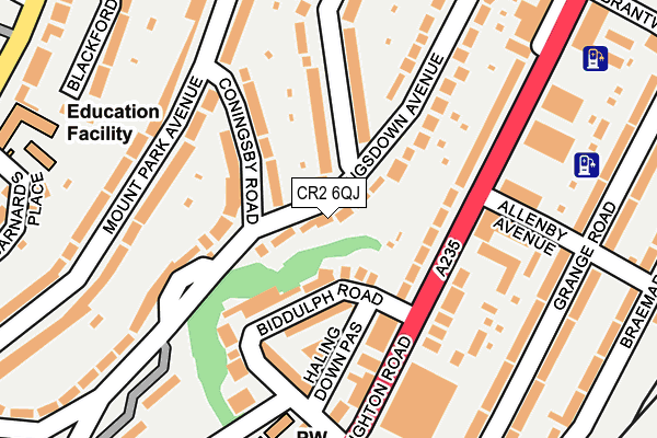 CR2 6QJ map - OS OpenMap – Local (Ordnance Survey) CR2 6QJ map - OS OpenMap – Local (Ordnance Survey)