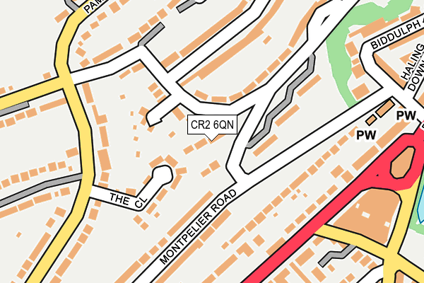 CR2 6QN map - OS OpenMap – Local (Ordnance Survey) CR2 6QN map - OS OpenMap – Local (Ordnance Survey)