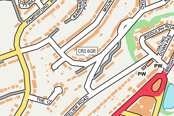 CR2 6QR map - OS OpenMap – Local (Ordnance Survey) CR2 6QR map - OS OpenMap – Local (Ordnance Survey)