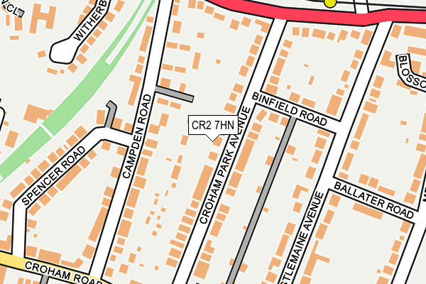 CR2 7HN map - OS OpenMap – Local (Ordnance Survey) CR2 7HN map - OS OpenMap – Local (Ordnance Survey)