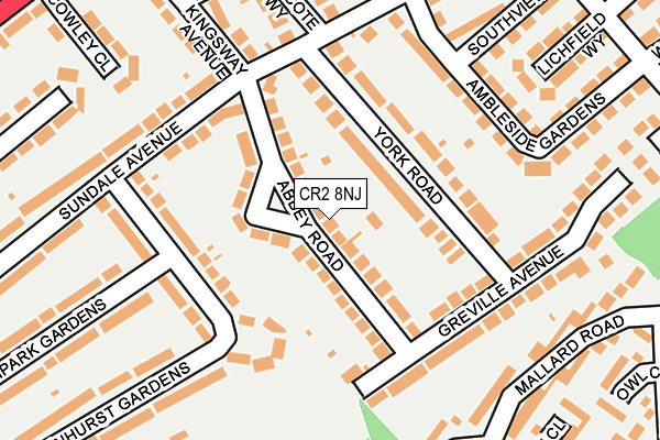 CR2 8NJ map - OS OpenMap – Local (Ordnance Survey) CR2 8NJ map - OS OpenMap – Local (Ordnance Survey)