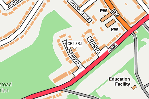 CR2 8RJ map - OS OpenMap – Local (Ordnance Survey)