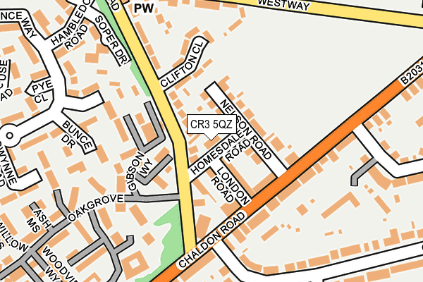 CR3 5QZ map - OS OpenMap – Local (Ordnance Survey) CR3 5QZ map - OS OpenMap – Local (Ordnance Survey)