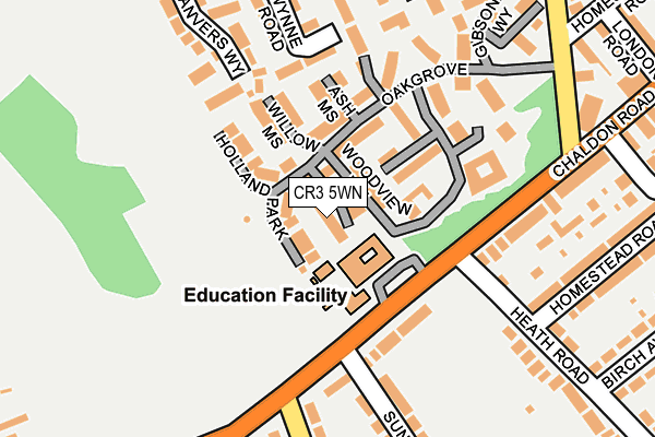 CR3 5WN map - OS OpenMap – Local (Ordnance Survey) CR3 5WN map - OS OpenMap – Local (Ordnance Survey)