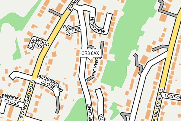 CR3 6AX map - OS OpenMap – Local (Ordnance Survey) CR3 6AX map - OS OpenMap – Local (Ordnance Survey)