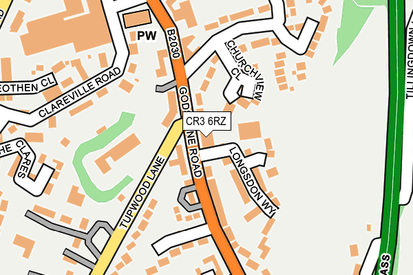CR3 6RZ map - OS OpenMap – Local (Ordnance Survey) CR3 6RZ map - OS OpenMap – Local (Ordnance Survey)