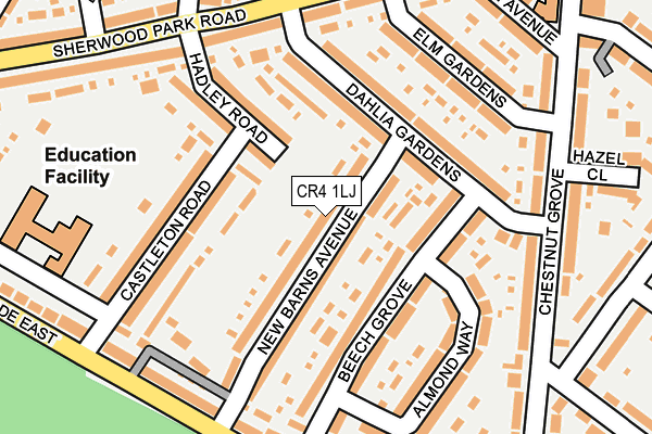 CR4 1LJ map - OS OpenMap – Local (Ordnance Survey)