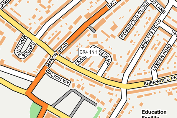 CR4 1NH map - OS OpenMap – Local (Ordnance Survey) CR4 1NH map - OS OpenMap – Local (Ordnance Survey)