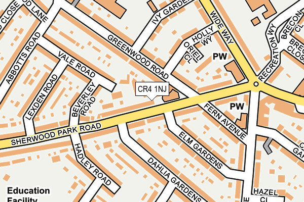 CR4 1NJ map - OS OpenMap – Local (Ordnance Survey) CR4 1NJ map - OS OpenMap – Local (Ordnance Survey)
