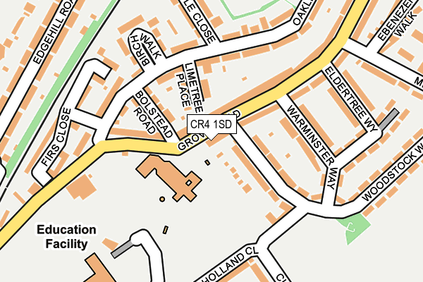 CR4 1SD map - OS OpenMap – Local (Ordnance Survey) CR4 1SD map - OS OpenMap – Local (Ordnance Survey)
