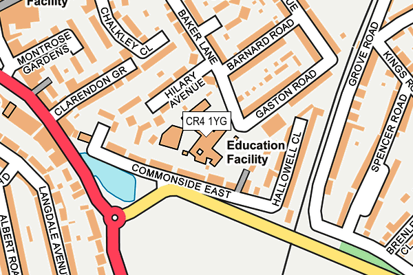 CR4 1YG map - OS OpenMap – Local (Ordnance Survey)