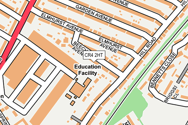CR4 2HT map - OS OpenMap – Local (Ordnance Survey)