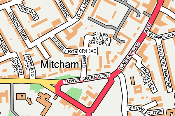 CR4 3AE map - OS OpenMap – Local (Ordnance Survey) CR4 3AE map - OS OpenMap – Local (Ordnance Survey)