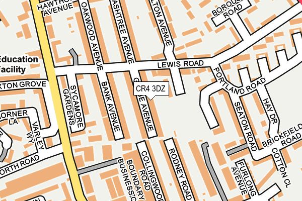 CR4 3DZ map - OS OpenMap – Local (Ordnance Survey) CR4 3DZ map - OS OpenMap – Local (Ordnance Survey)