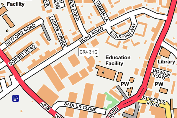 CR4 3HG map - OS OpenMap – Local (Ordnance Survey) CR4 3HG map - OS OpenMap – Local (Ordnance Survey)