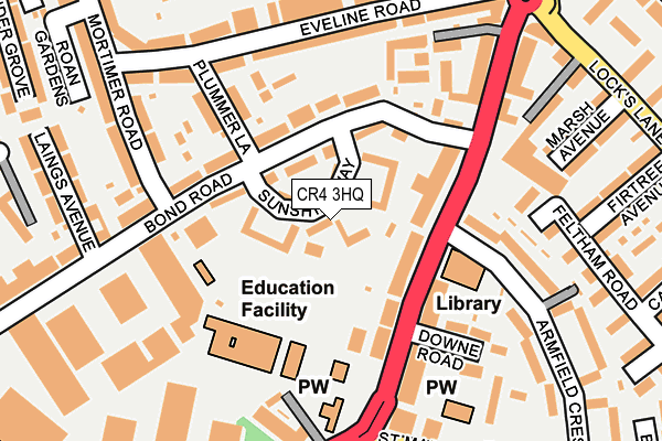 CR4 3HQ map - OS OpenMap – Local (Ordnance Survey) CR4 3HQ map - OS OpenMap – Local (Ordnance Survey)