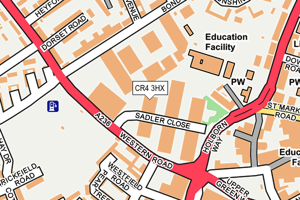 CR4 3HX map - OS OpenMap – Local (Ordnance Survey) CR4 3HX map - OS OpenMap – Local (Ordnance Survey)