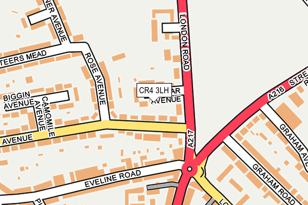 CR4 3LH map - OS OpenMap – Local (Ordnance Survey) CR4 3LH map - OS OpenMap – Local (Ordnance Survey)