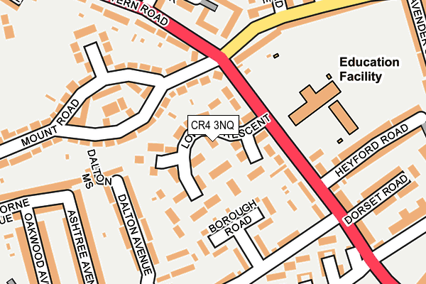 CR4 3NQ map - OS OpenMap – Local (Ordnance Survey) CR4 3NQ map - OS OpenMap – Local (Ordnance Survey)