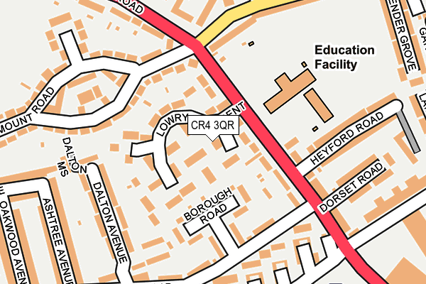 CR4 3QR map - OS OpenMap – Local (Ordnance Survey) CR4 3QR map - OS OpenMap – Local (Ordnance Survey)