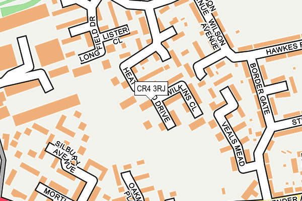 CR4 3RJ map - OS OpenMap – Local (Ordnance Survey) CR4 3RJ map - OS OpenMap – Local (Ordnance Survey)