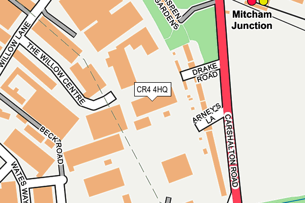 CR4 4HQ map - OS OpenMap – Local (Ordnance Survey) CR4 4HQ map - OS OpenMap – Local (Ordnance Survey)