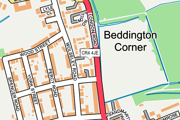 CR4 4JE map - OS OpenMap – Local (Ordnance Survey) CR4 4JE map - OS OpenMap – Local (Ordnance Survey)