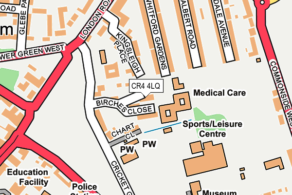 CR4 4LQ map - OS OpenMap – Local (Ordnance Survey) CR4 4LQ map - OS OpenMap – Local (Ordnance Survey)