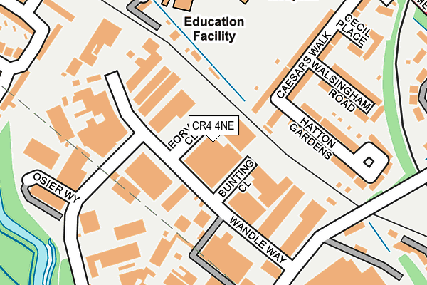CR4 4NE map - OS OpenMap – Local (Ordnance Survey) CR4 4NE map - OS OpenMap – Local (Ordnance Survey)