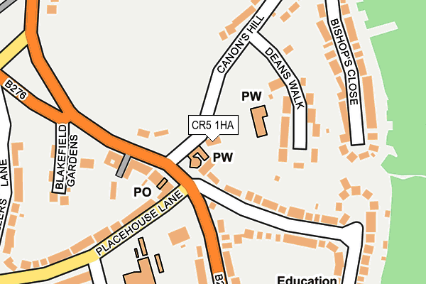 CR5 1HA map - OS OpenMap – Local (Ordnance Survey) CR5 1HA map - OS OpenMap – Local (Ordnance Survey)