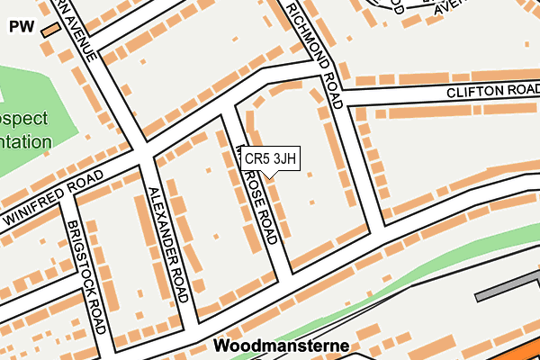 CR5 3JH map - OS OpenMap – Local (Ordnance Survey)