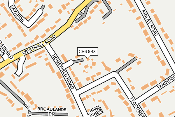 CR6 9BX map - OS OpenMap – Local (Ordnance Survey) CR6 9BX map - OS OpenMap – Local (Ordnance Survey)