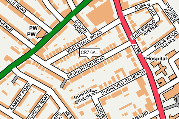 CR7 6AL map - OS OpenMap – Local (Ordnance Survey) CR7 6AL map - OS OpenMap – Local (Ordnance Survey)