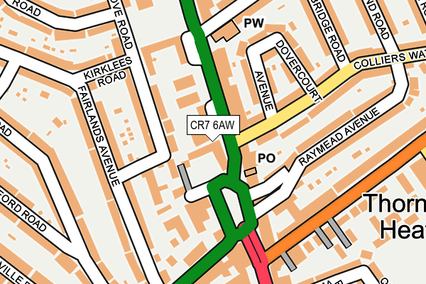 CR7 6AW map - OS OpenMap – Local (Ordnance Survey) CR7 6AW map - OS OpenMap – Local (Ordnance Survey)