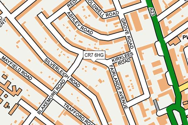 CR7 6HG map - OS OpenMap – Local (Ordnance Survey) CR7 6HG map - OS OpenMap – Local (Ordnance Survey)