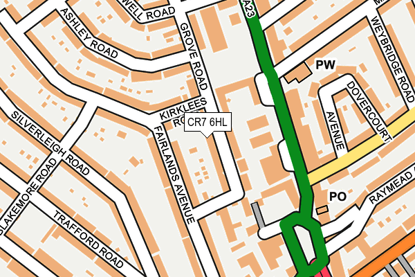CR7 6HL map - OS OpenMap – Local (Ordnance Survey) CR7 6HL map - OS OpenMap – Local (Ordnance Survey)