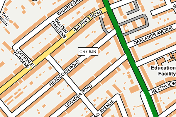 CR7 6JR map - OS OpenMap – Local (Ordnance Survey) CR7 6JR map - OS OpenMap – Local (Ordnance Survey)