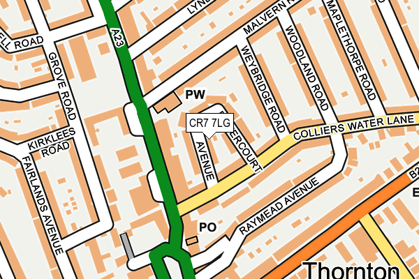 CR7 7LG map - OS OpenMap – Local (Ordnance Survey) CR7 7LG map - OS OpenMap – Local (Ordnance Survey)